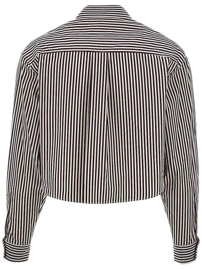 Striped cropped shirt