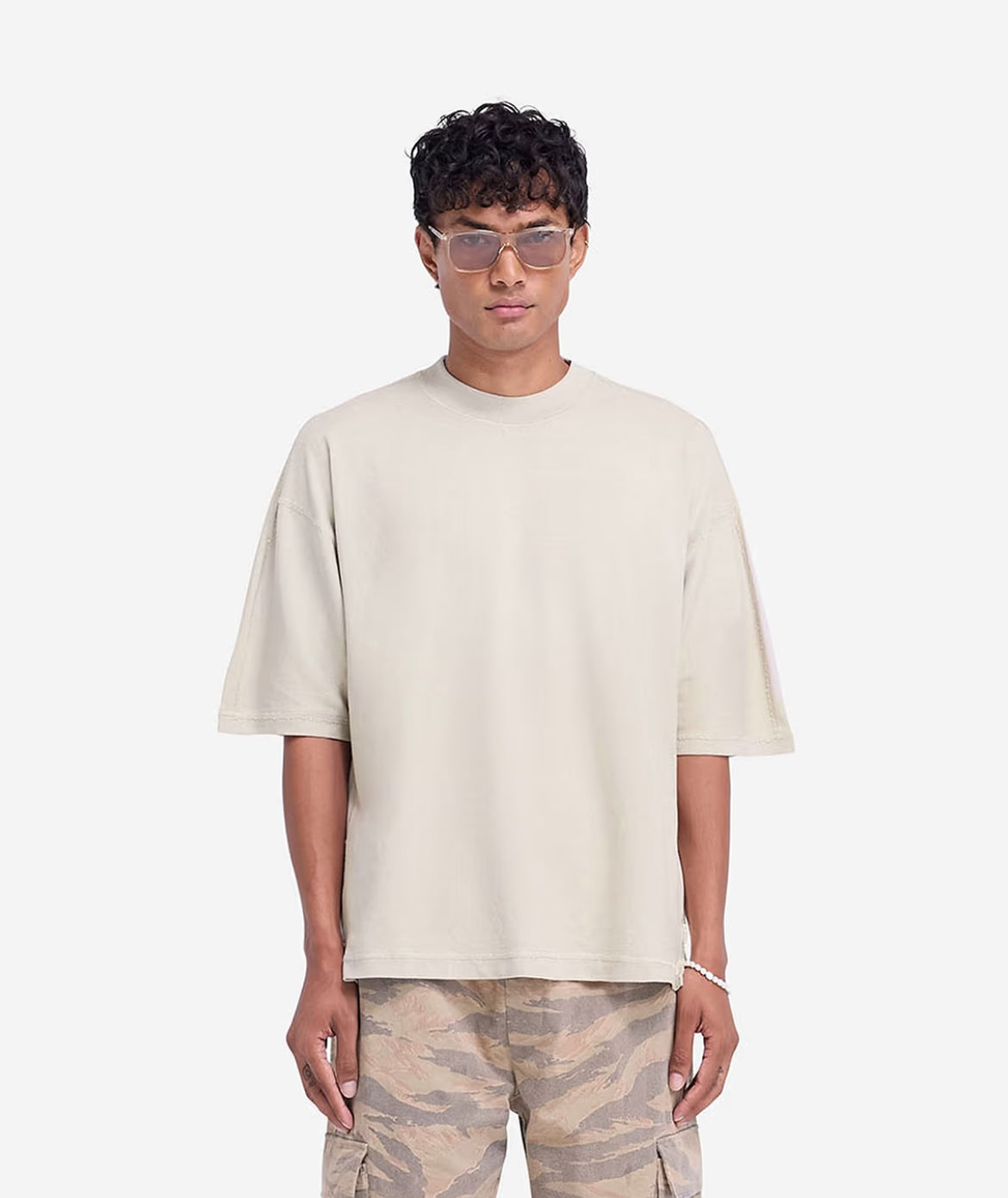 Stepped hem t-shirt - oat