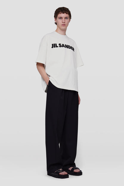 Men’s oversized logo print tee - white