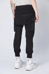 Cotton blend trousers - black
