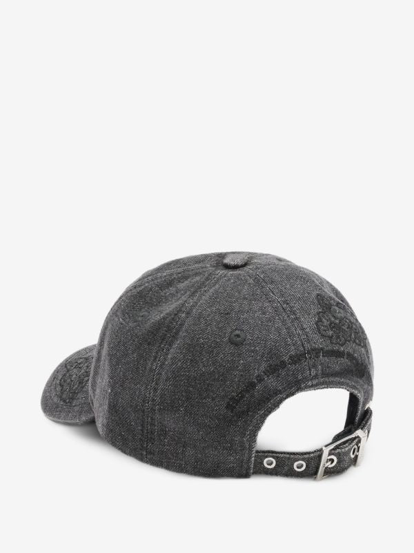 logo-embroidered floral-detail baseball cap
