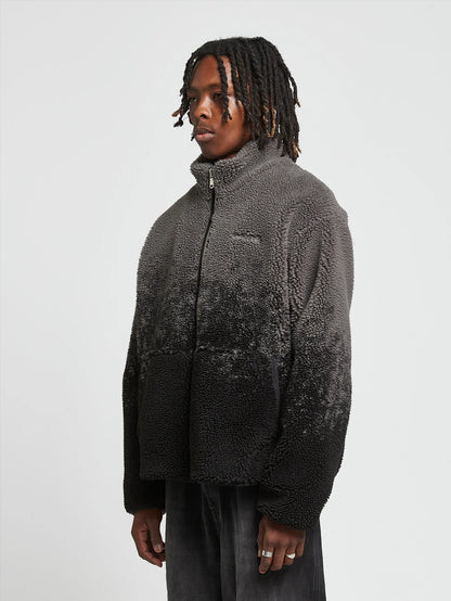 Sprayed Fleece Jacket - Black/Grey