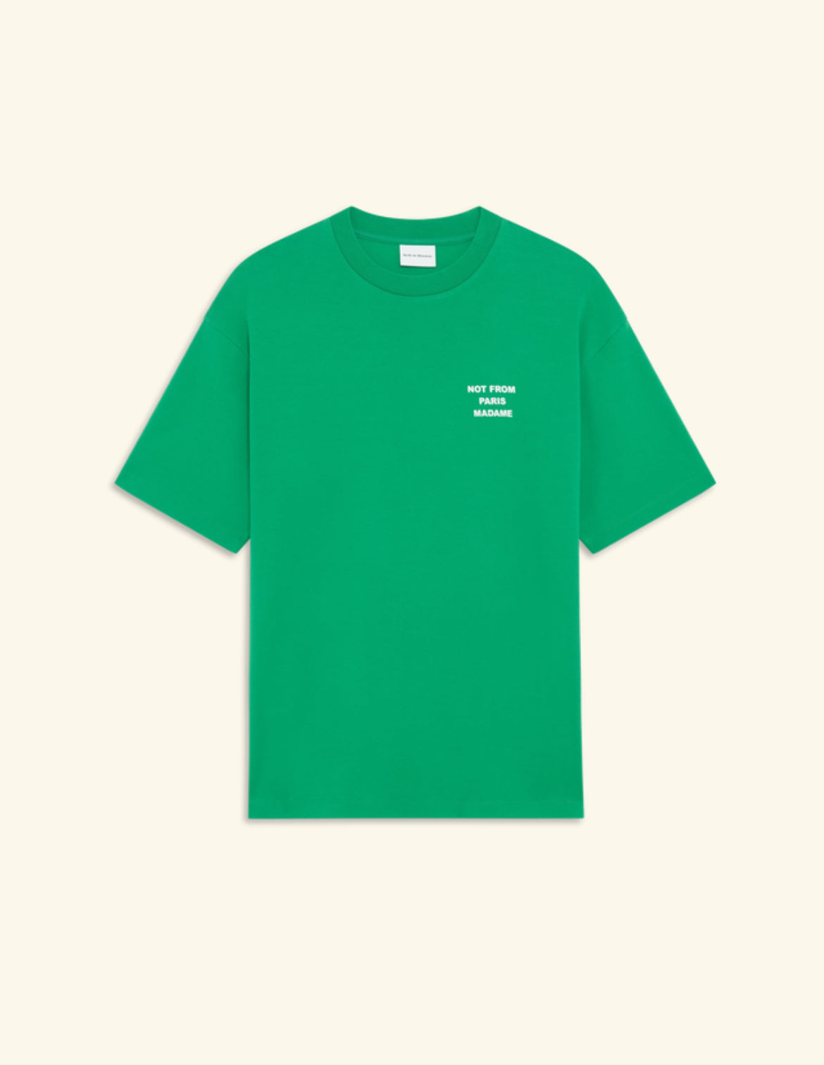 Le T-shirt Slogan green white