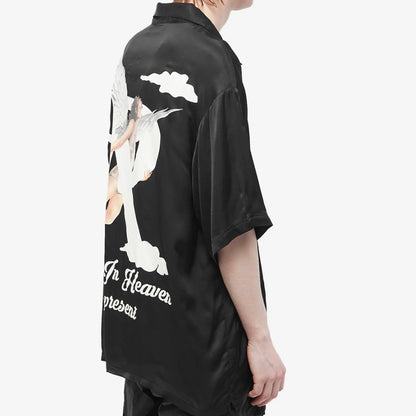 Storms in heaven satin shirt - black