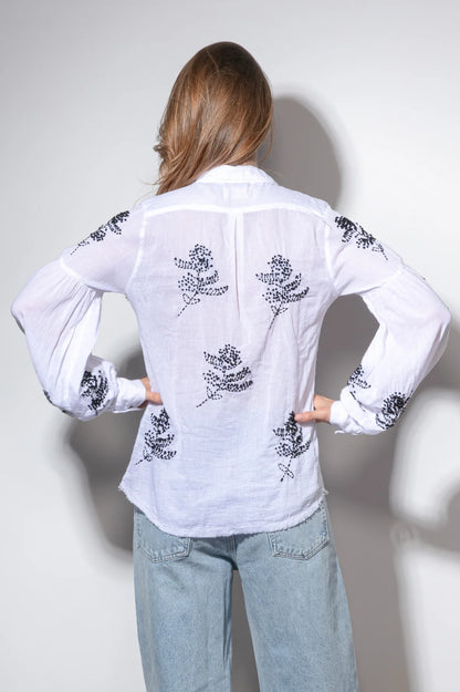 Black Rice Embroidery Blouse