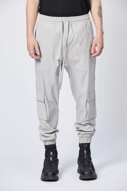 3d back pocket trousers - silver