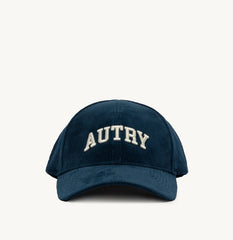 BASEBALL CAP IN EMBROIDERED BLUE CORDUROY