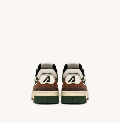 CLC LOW SNEAKERS IN EBONY AND MILITARY GREEN SUEDE AND NUBUCK