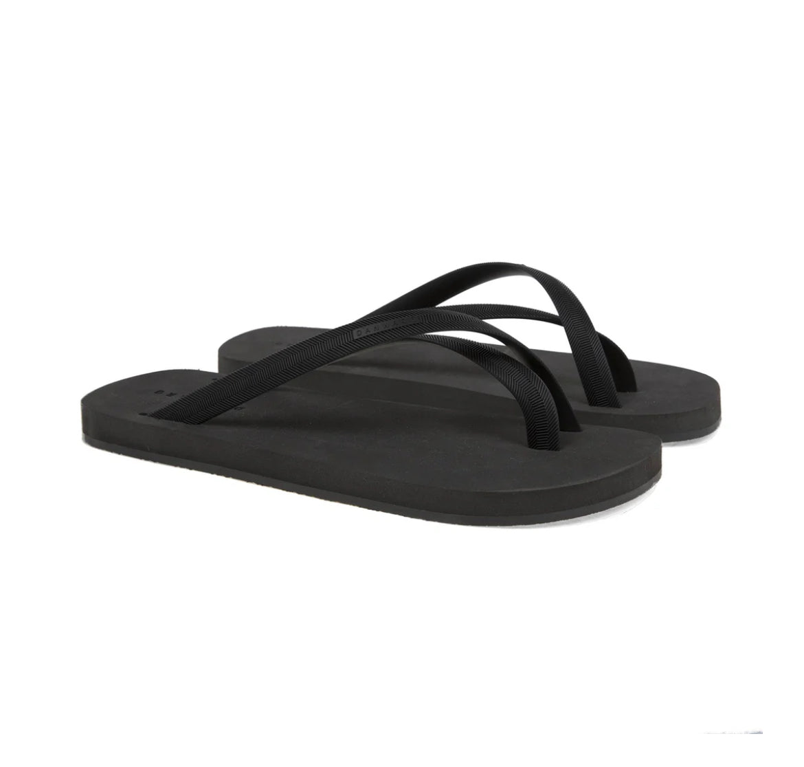 Bicolored cross flip flops black black