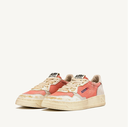 Medalist low Super Vintage SNEAKERS In Red And White Leather And Mesh