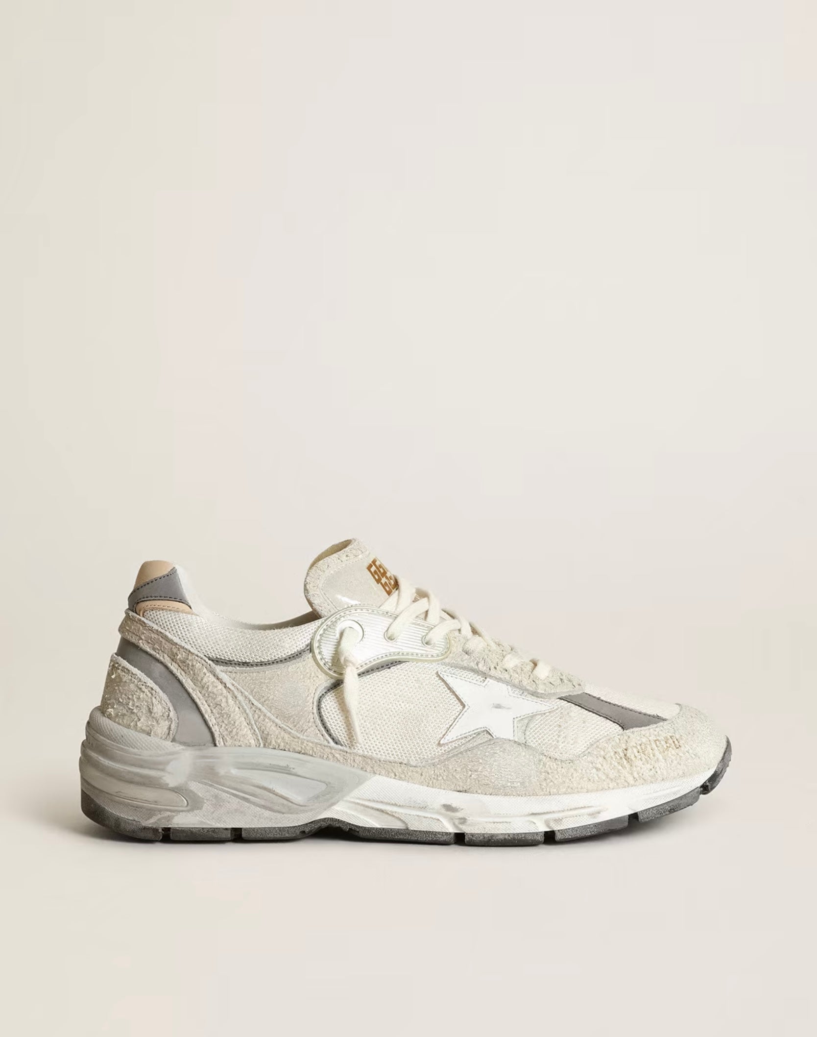 Women's Running Dad-Star in white mesh and suede