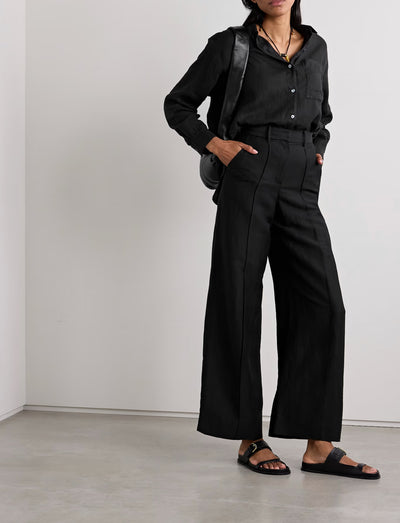 Linen oversized shirt - black