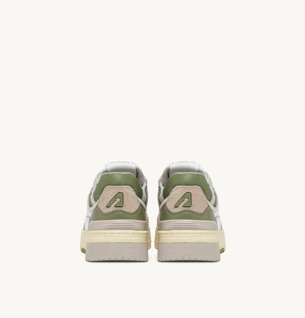 CLC LOW SNEAKERS IN WHITE, GRAY AND GREEN LEATHER