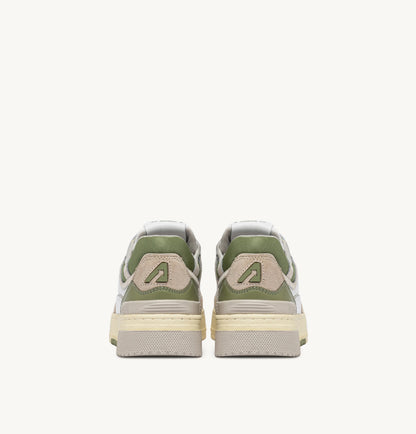 CLC LOW SNEAKERS IN WHITE, GRAY AND GREEN LEATHER