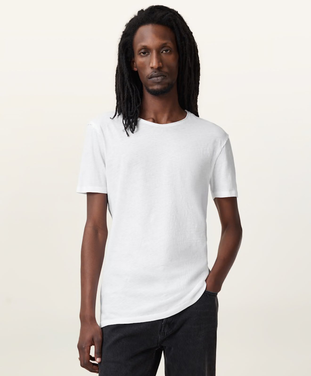 Figure Crew Neck Raw Edge T-Shirt
