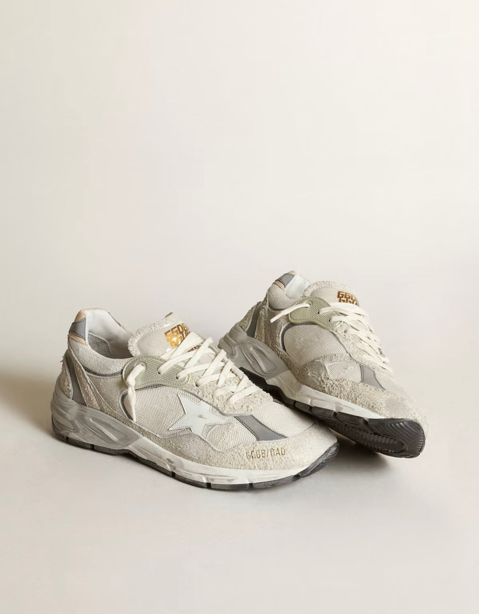 Women's Running Dad-Star in white mesh and suede