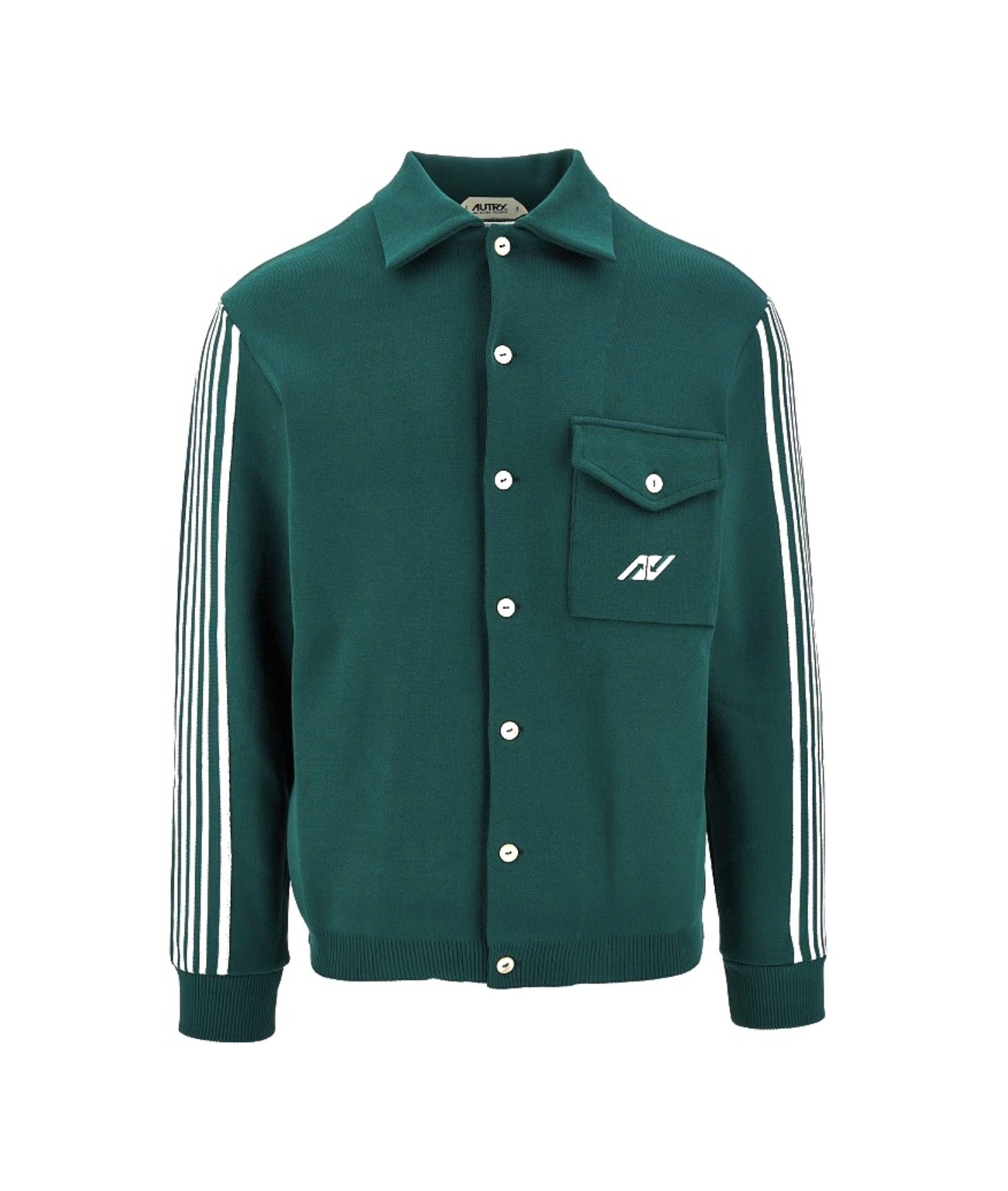 KNITTED SPORTY CARDIGAN - GREEN LAKE