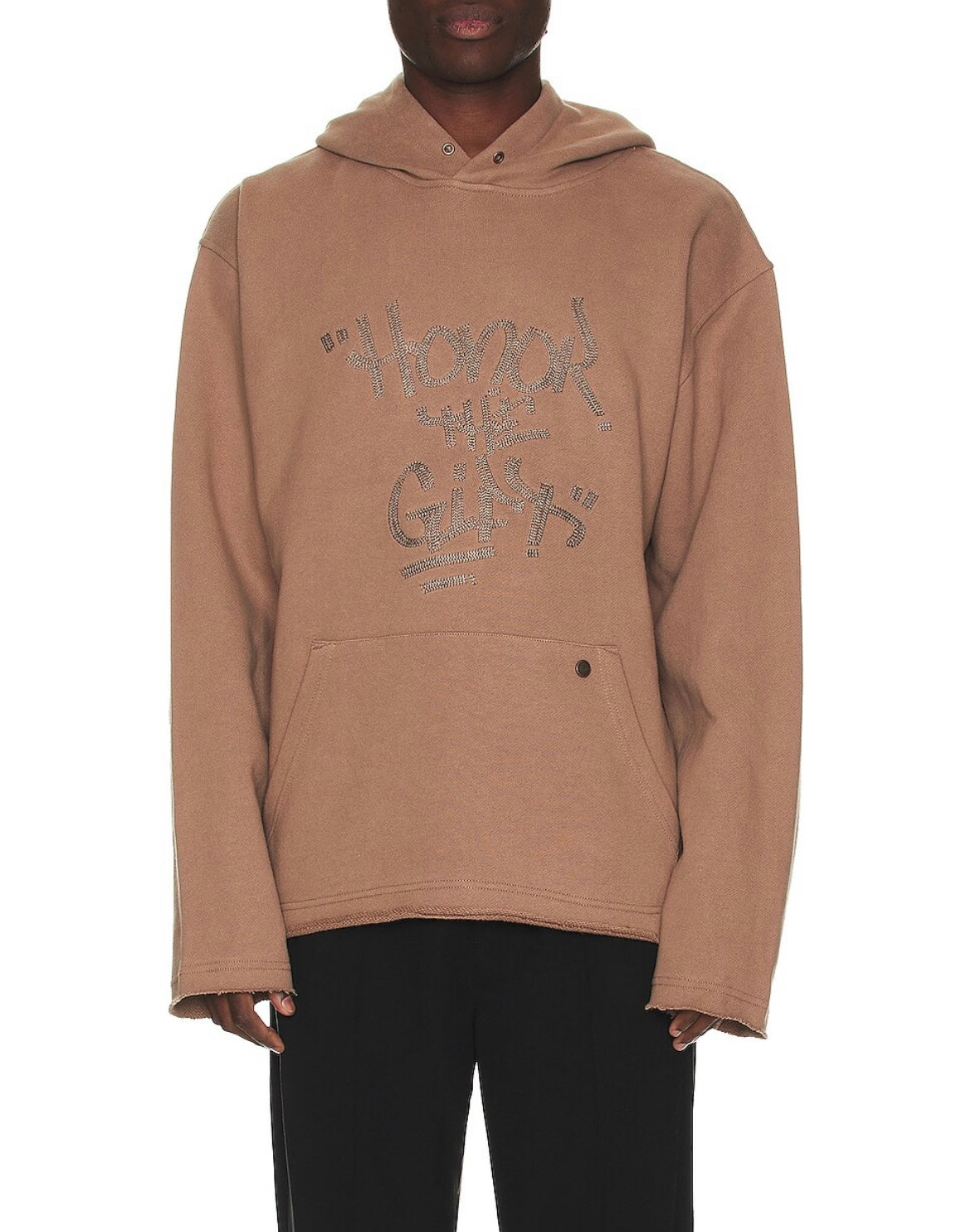 SCRIPT HOODIE - LIGHT BROWN