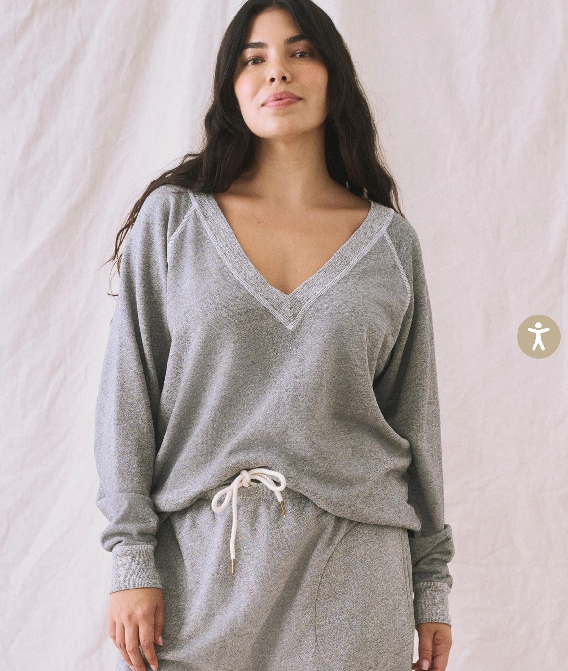 The v-neck sweatshirt - varsity grey