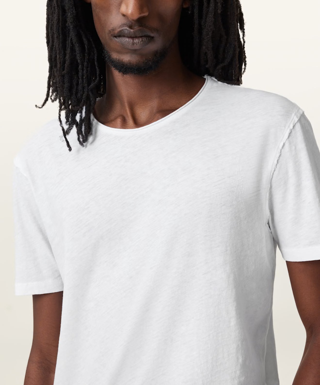Figure Crew Neck Raw Edge T-Shirt