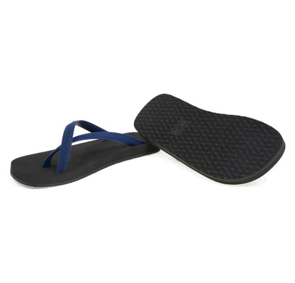 Bicolored cross flip flops black indigo