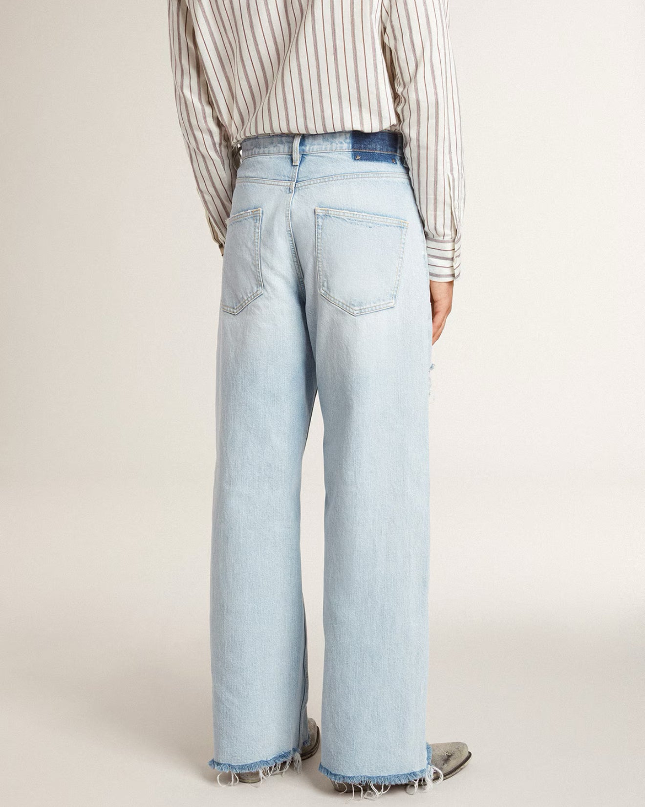 pants in lived-in effect denim