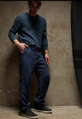 Relaxed fit linen pant - imperial pigment