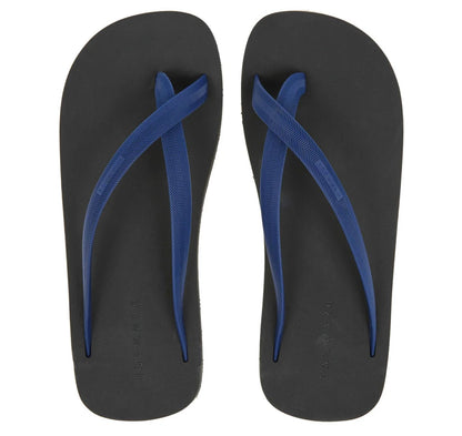 Bicolored cross flip flops black indigo