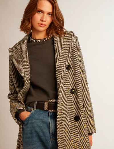 Women's anthracite gray sweatshirt with crystals