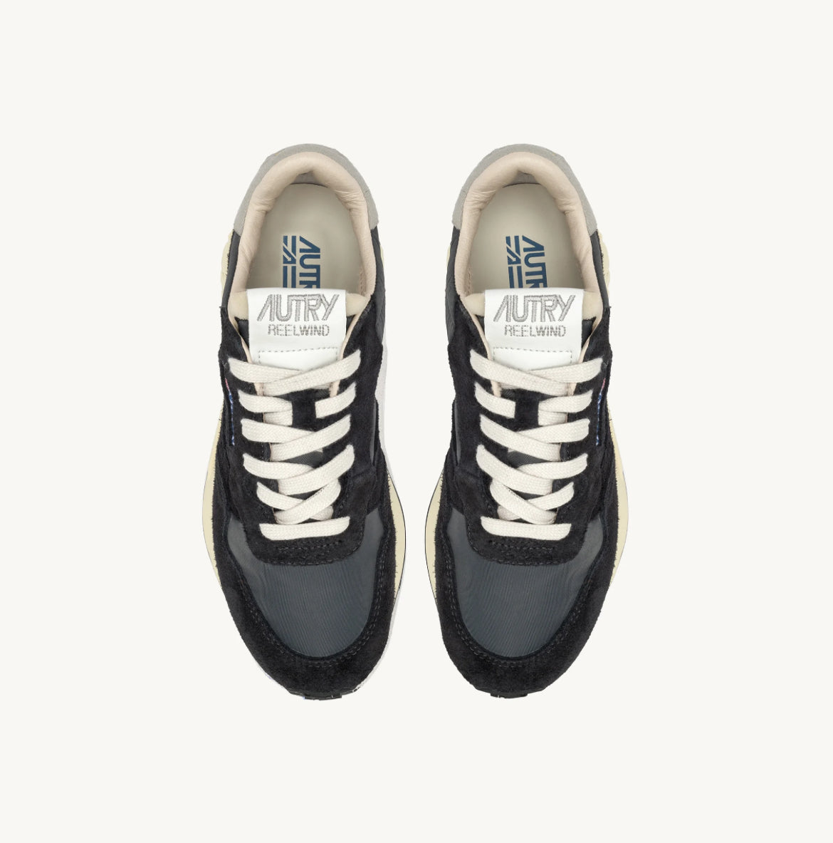 REELWIND LOW SNEAKERS IN BLACK NYLON AND SUEDE