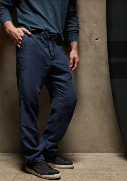 Relaxed fit linen pant - imperial pigment