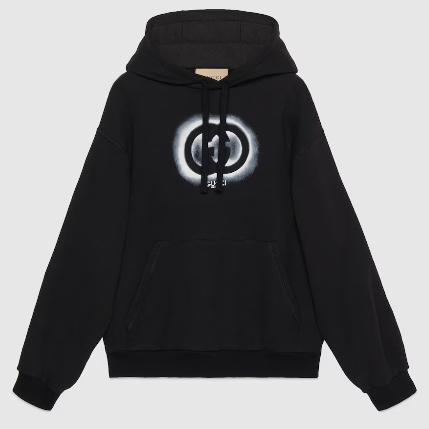 Cotton jersey hooded sweatshirt - black