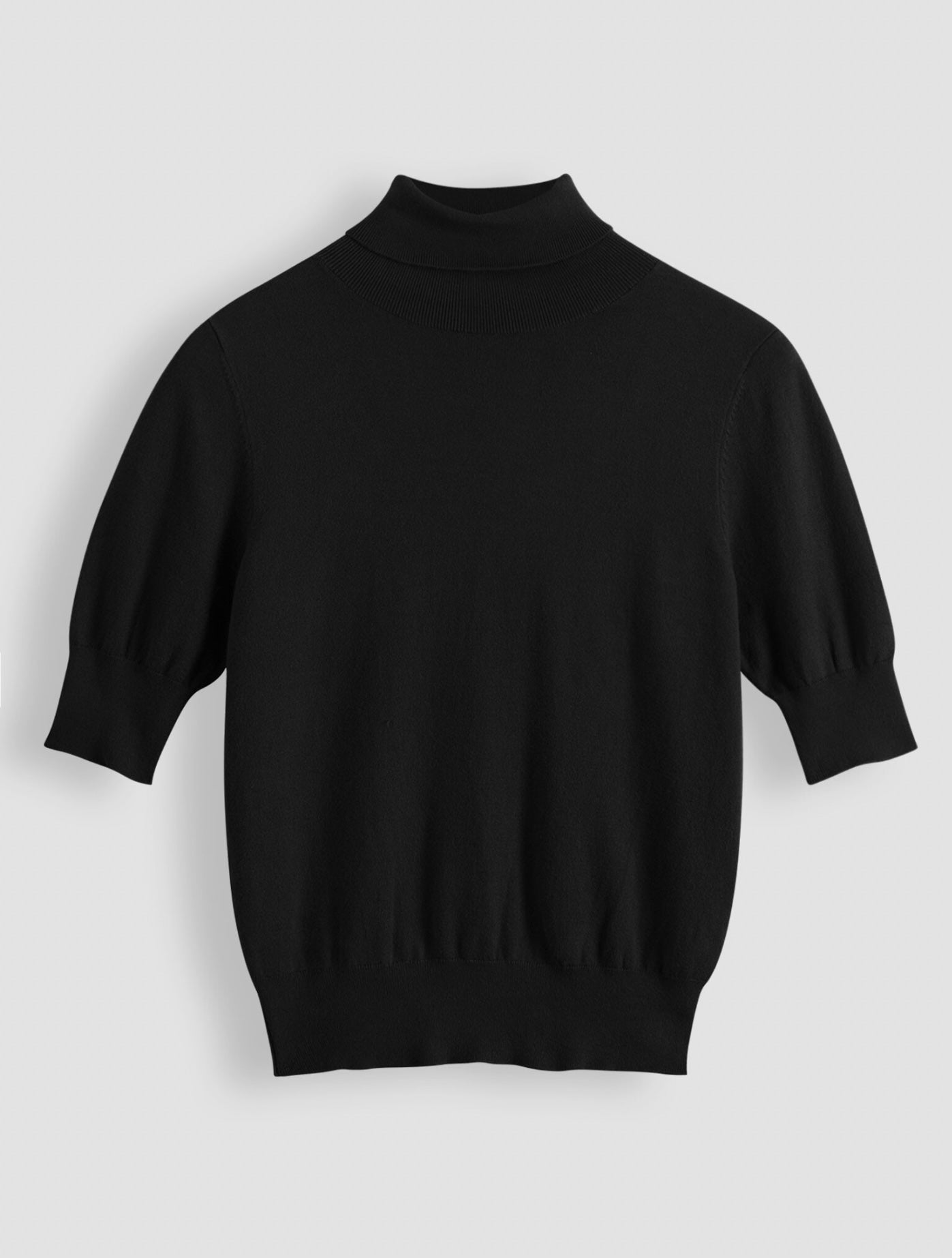 Cotton mix turtleneck - black