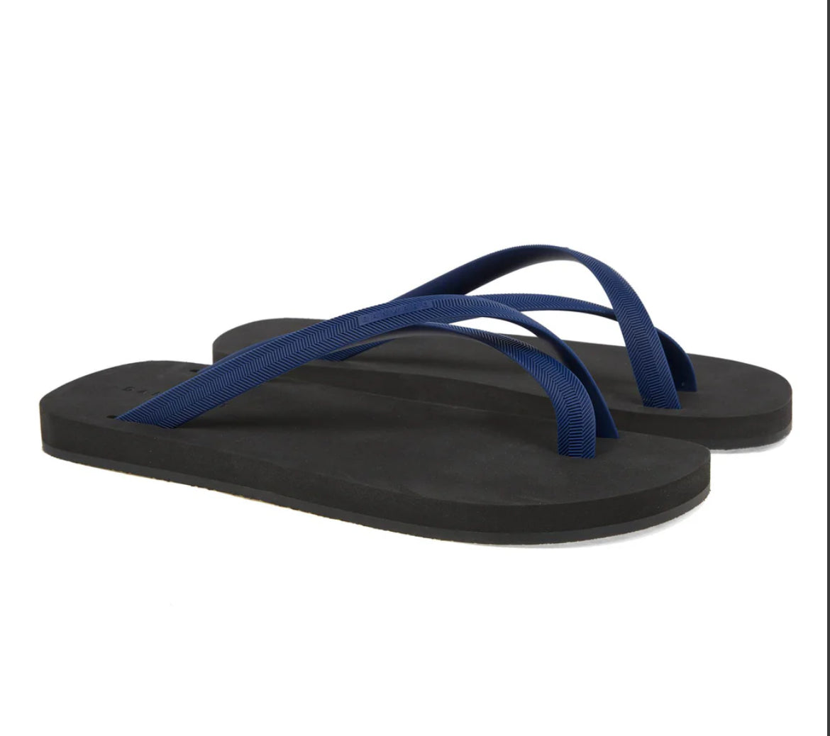 Bicolored cross flip flops black indigo