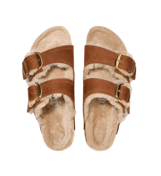 Arizona big buckle shearling  - cognac