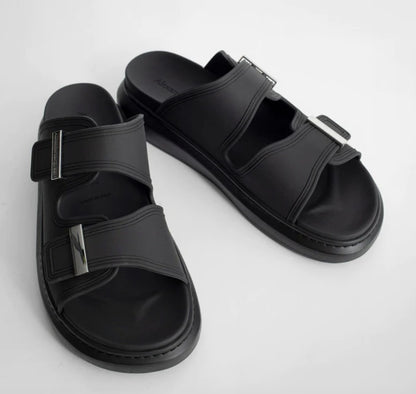 Black double band slides