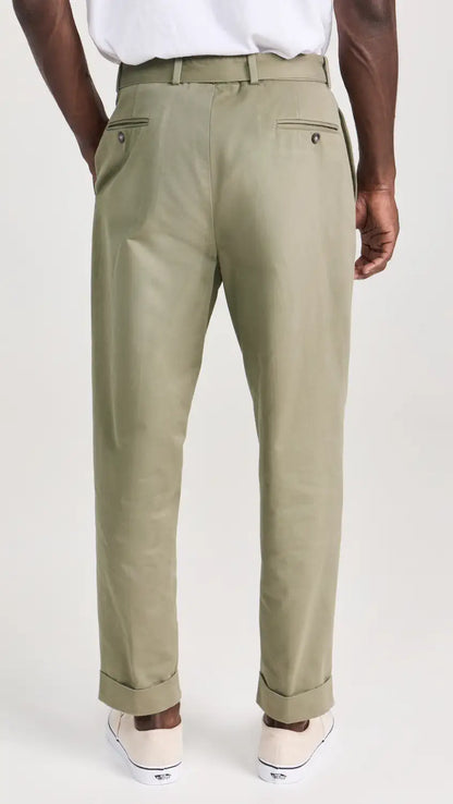 Hugo Twill Slub Pants - olive