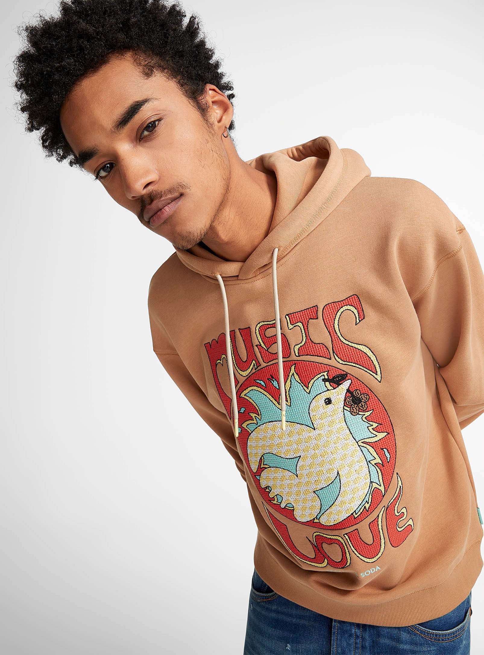 Relaxed Fit Artwork hoodie - Camel