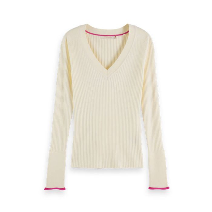 V neck sweater - cream