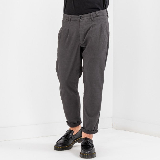 Firenze K4701 Relaxed Tapered Fit Pants - dark grey