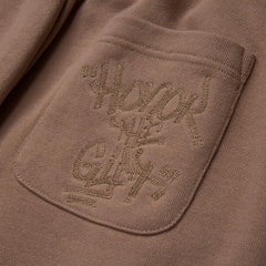 SCRIPT EMBROIDERED SWEATS - LIGHT BROWN