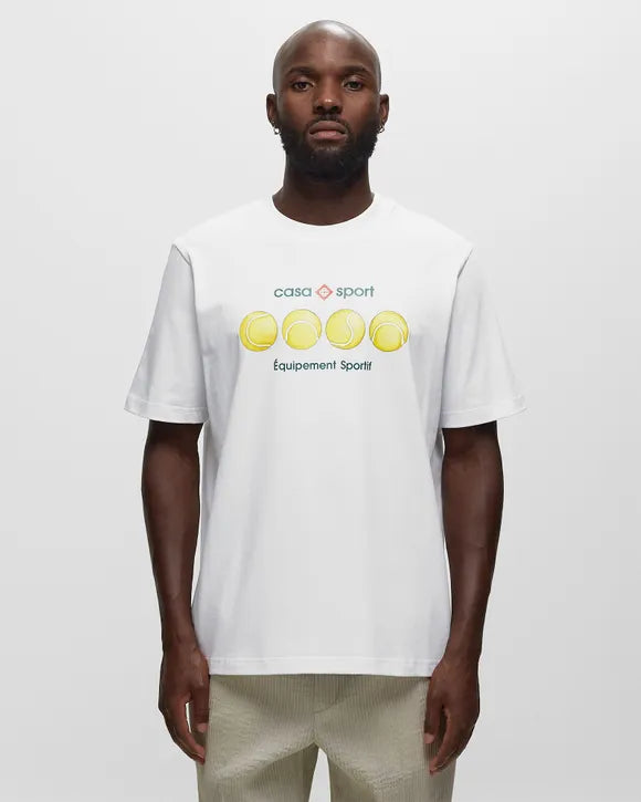 Casa sport tennis balls printed T Shirt - white