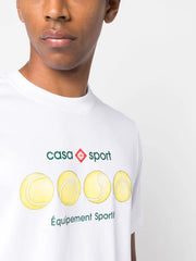 Casa sport tennis balls printed T Shirt - white