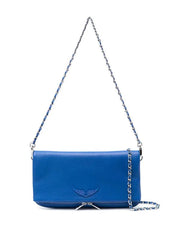 Rock grained leather bag - blue