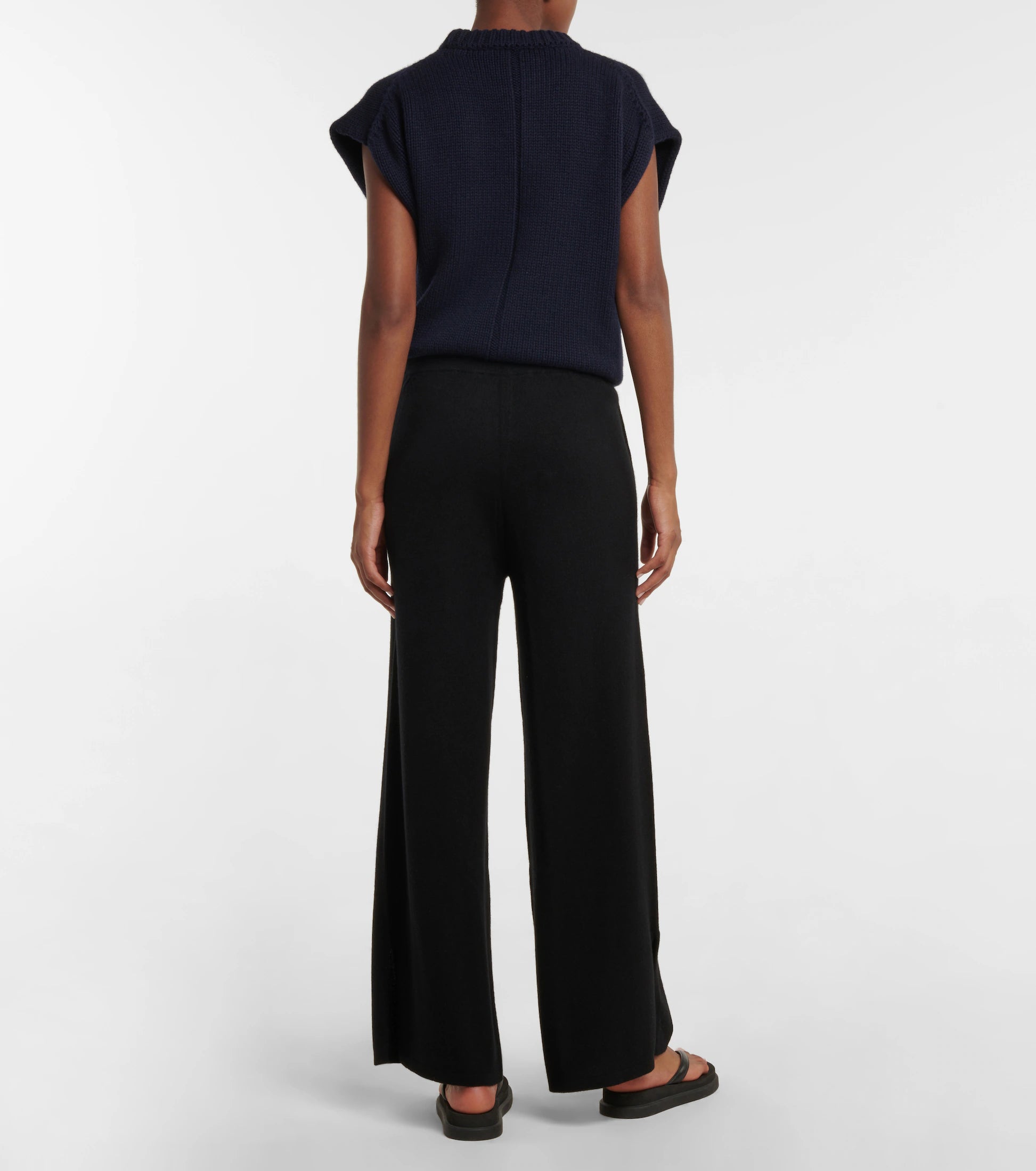 Cashmere pantalon pant - black