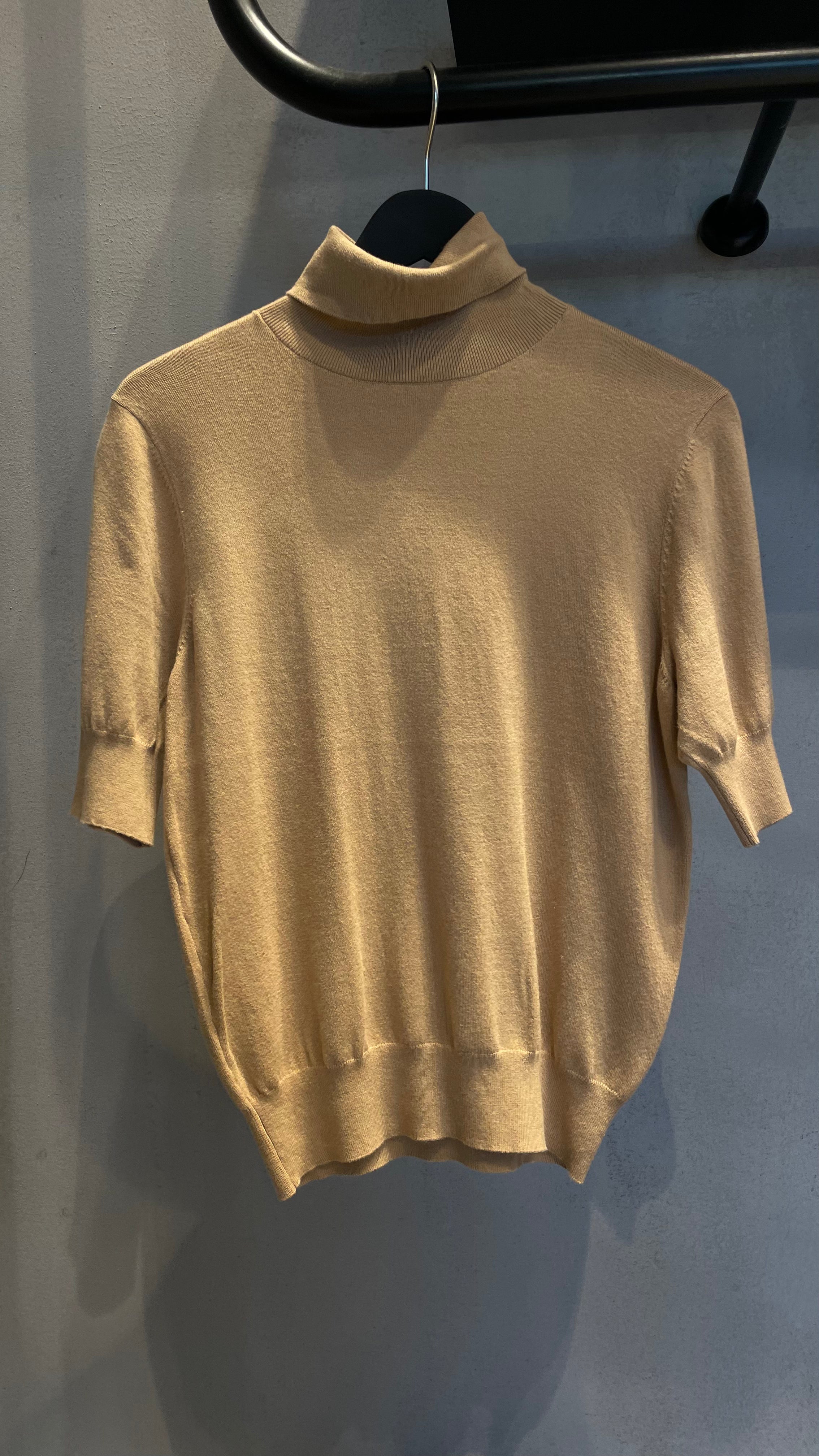 Cotton mix turtleneck - camel