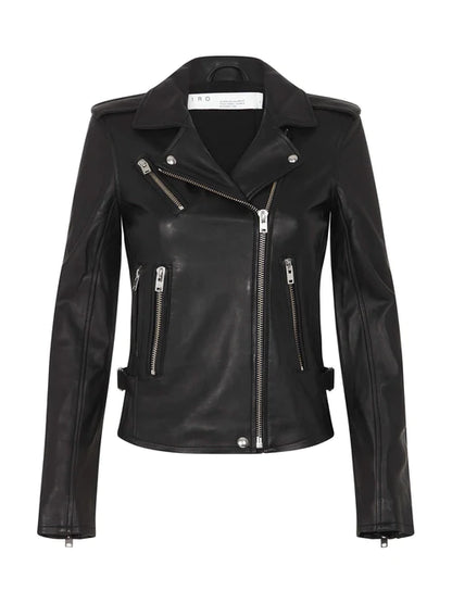 Newhan leather jacket - black