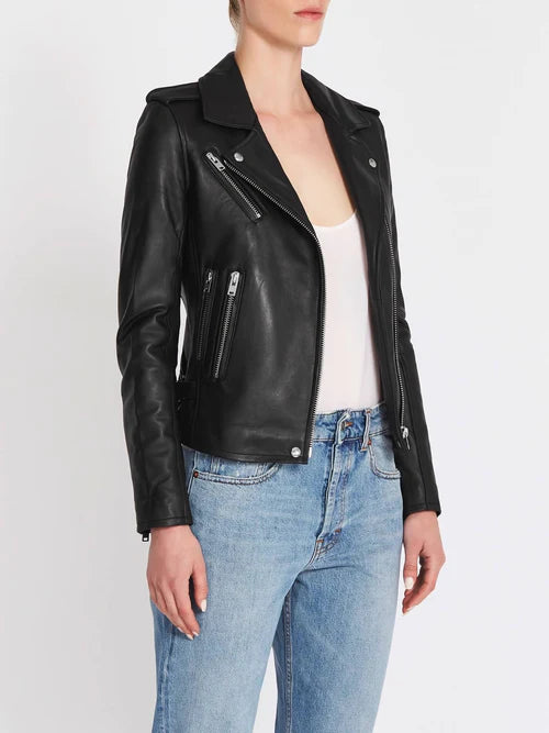 Newhan leather jacket - black