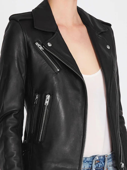 Newhan leather jacket - black