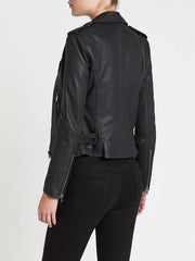 Newhan leather jacket - slate grey
